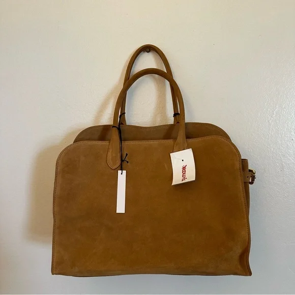 Claudia Firenze Tan Suede Row Handbag - Picture 2 of 7